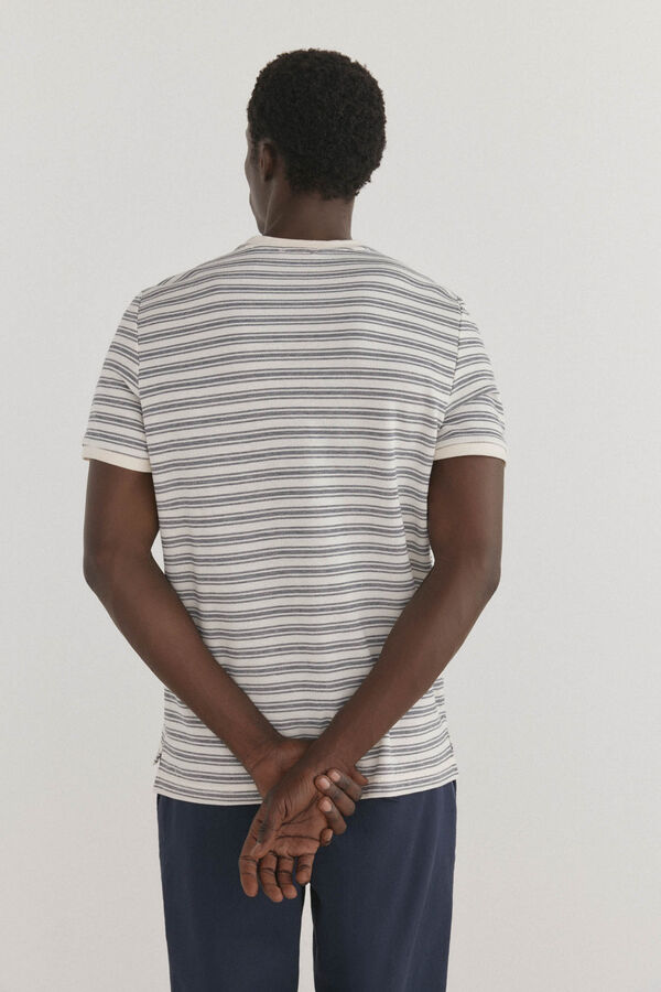 Pedro del Hierro Camiseta estruturada riscas Azul