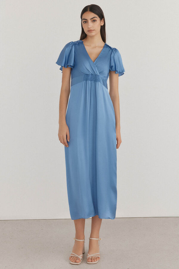 Pedro del Hierro Vestido sat&eacute;n Azul