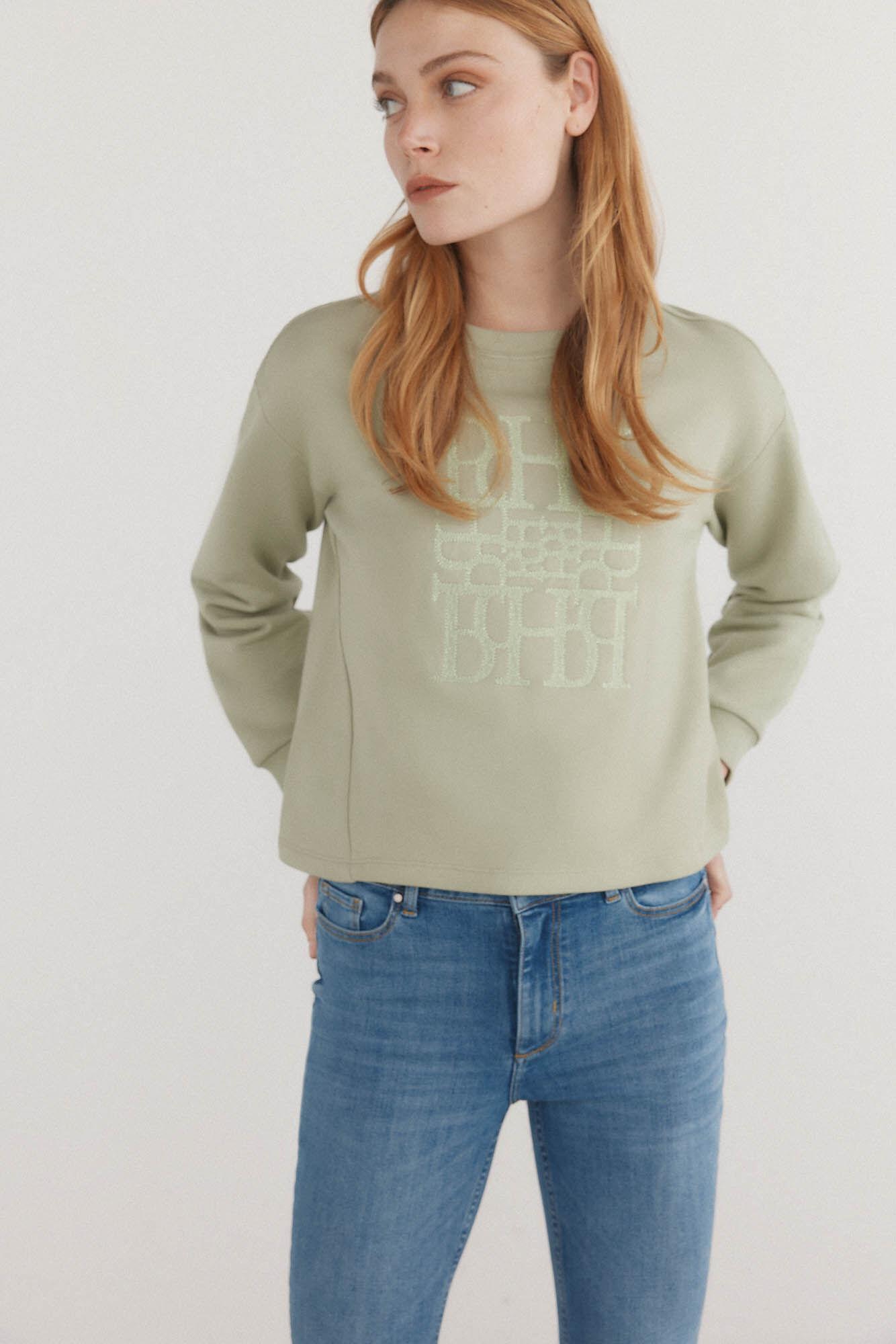 Pedro del Hierro Sweatshirt com logo liso