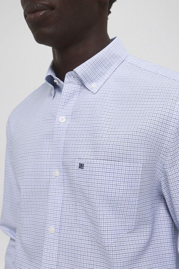 Pedro del Hierro Camisa non iron oxford cuadros Azul
