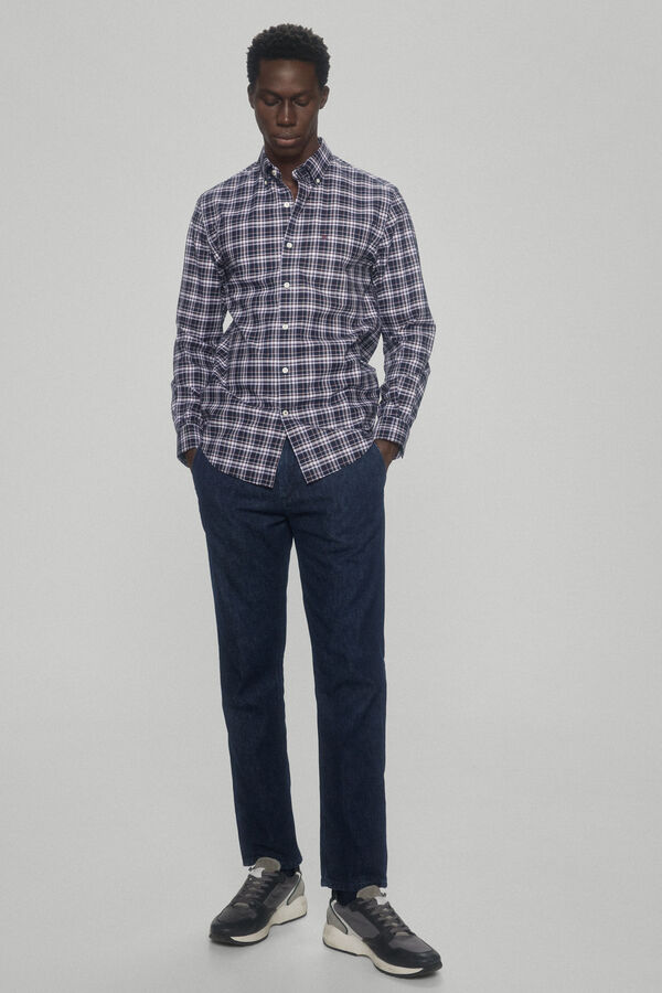 Pedro del Hierro Camisa cuadros non iron + antimanchas Azul