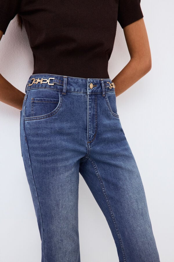 Pedro del Hierro Jeans flare cropped Azul