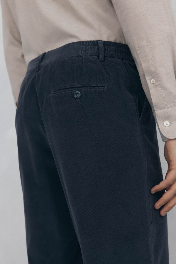 Pedro del Hierro Cal&ccedil;a cal&ccedil;as chino de veludo veludo leve e regular fit Cizento