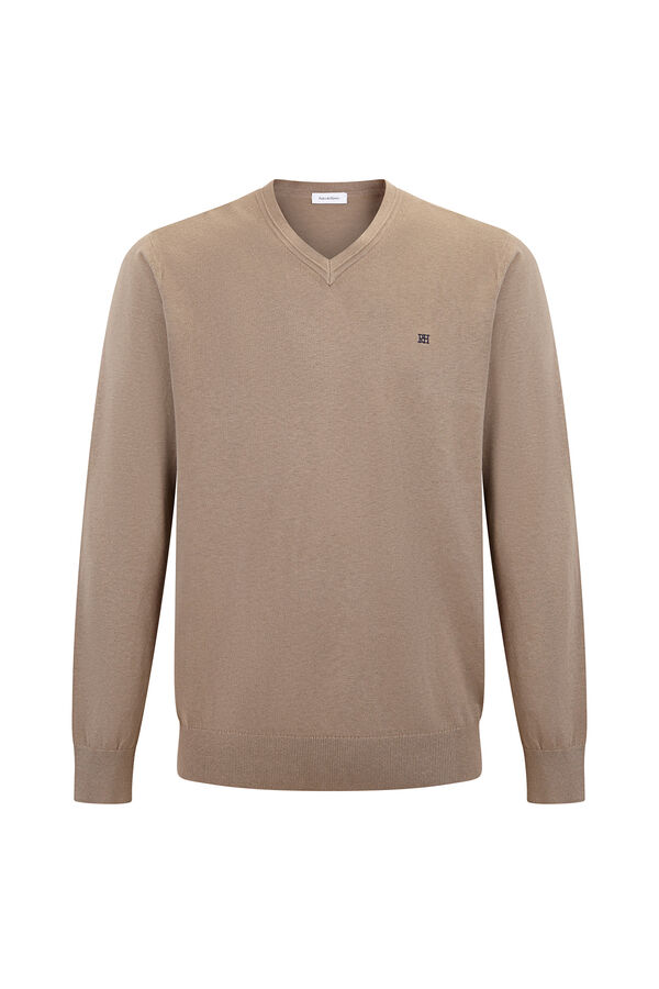 Pedro del Hierro Camisola gola em bico Beige