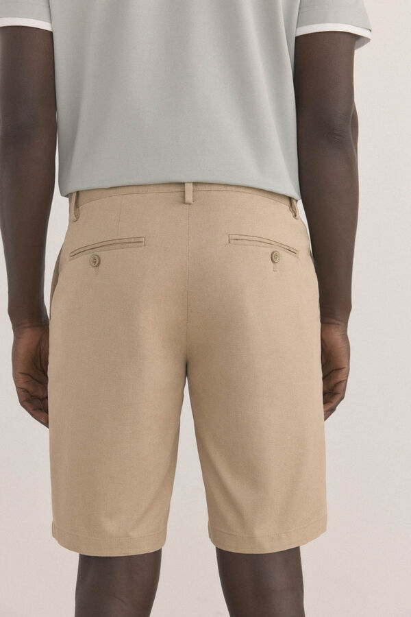 Pedro del Hierro Shorts cal&ccedil;as chino com estampa regular Beige