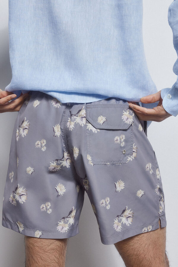 Pedro del Hierro Ba&ntilde;ador micro estampado flores Verde