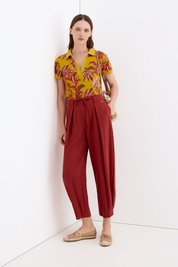 Pedro del Hierro Polo de manga curta estampado Amarelo