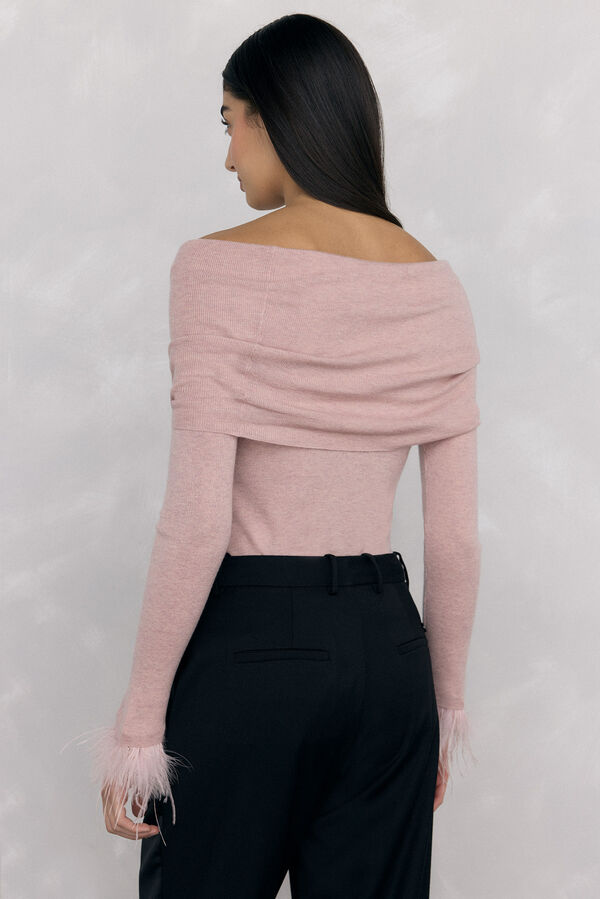 Pedro del Hierro Punho de jersey de penas Rosa