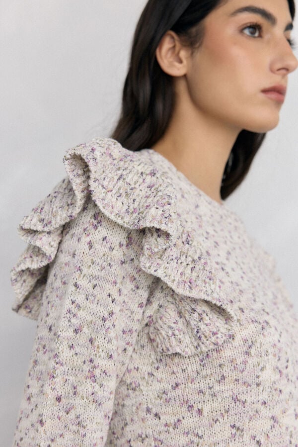 Pedro del Hierro Jersey com folho fantasia multicolor Beige