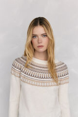 Pedro del Hierro Su&eacute;ter jacquard geom&eacute;trico Ecru