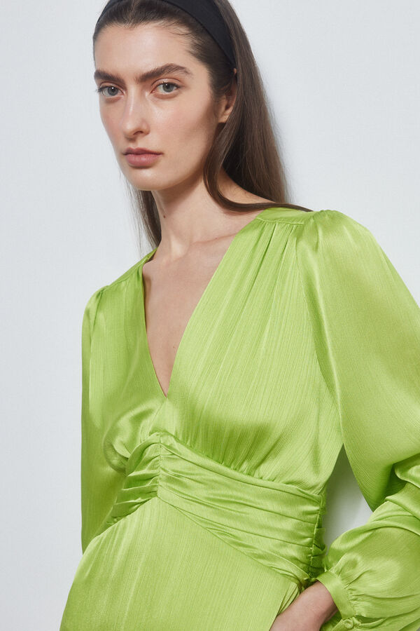 Pedro del Hierro Vestido largo satinado Amarillo