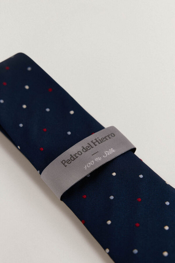Pedro del Hierro Gravata seda natural Azul