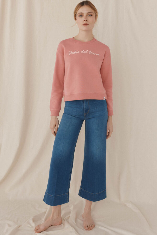 Pedro del Hierro Sudadera logo algod&oacute;n espa&ntilde;ol Rosa