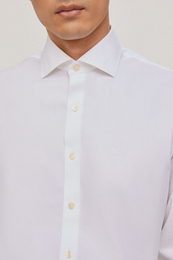 Pedro del Hierro Camisa vestir non iron y antimanchas lisa classic fit Branco