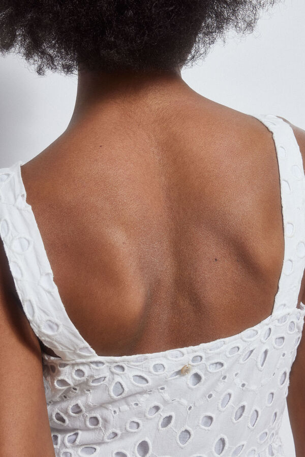 Pedro del Hierro Vestido algodon perforado Crudo