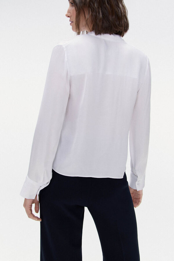 TFP by Tamara Falcó Blusa satén con lazada Crudo