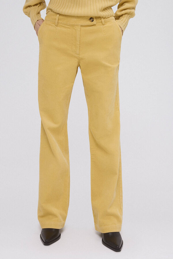 Pedro del Hierro Pantal&oacute;n pana stove pipe full length Amarillo