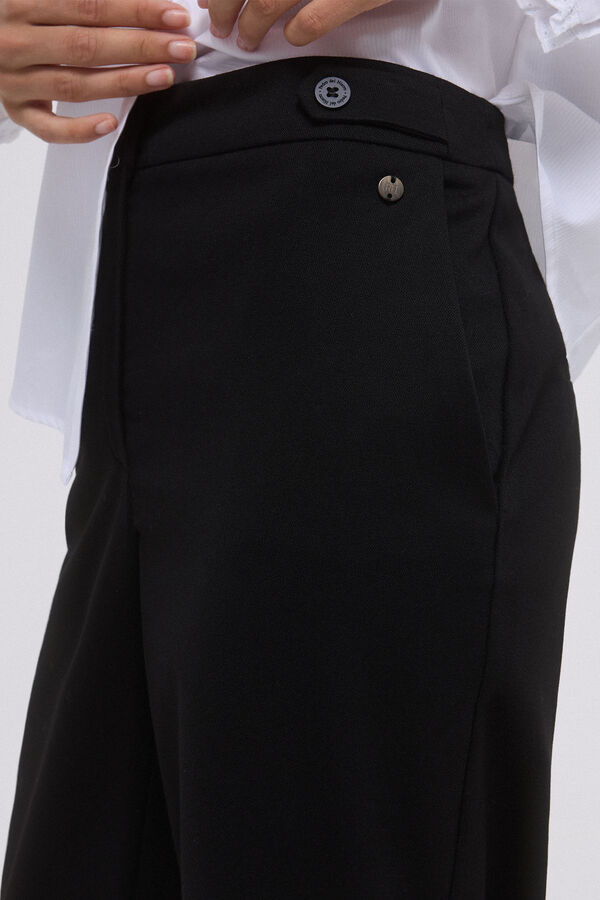 Pedro del Hierro Pantal&oacute;n recto trabilla Negro