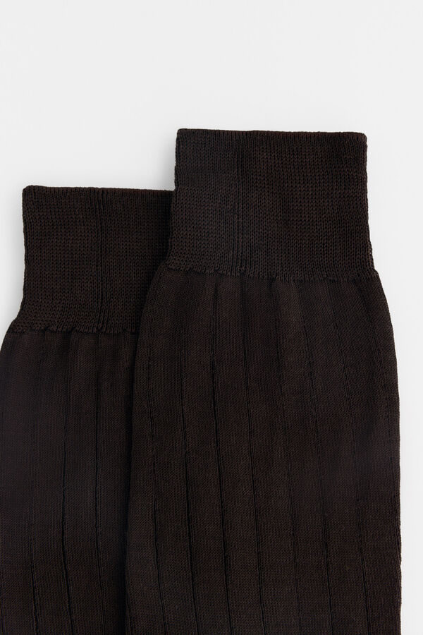 Pedro del Hierro Meia lisa vestir Marrom