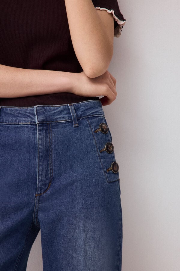 Pedro del Hierro Jeans capri wide leg Azul