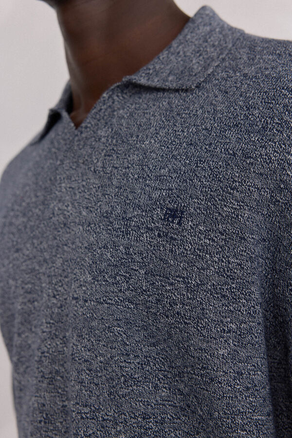 Pedro del Hierro Polo collar torzal liso Azul