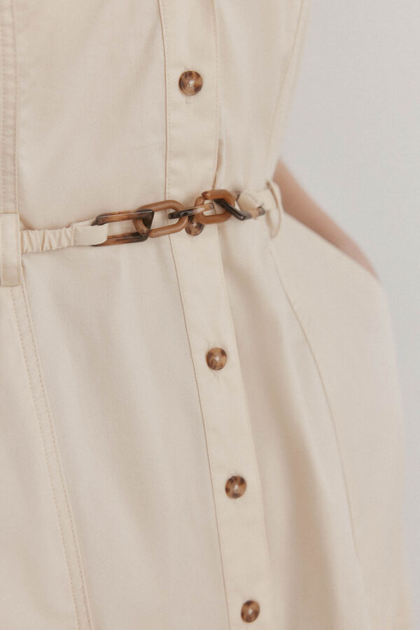 Pedro del Hierro Vestido camisero manga corta Marr&oacute;n