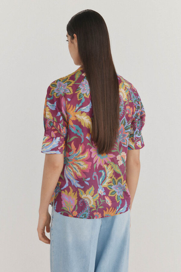 Pedro del Hierro Camisa voile estampada P&uacute;rpura