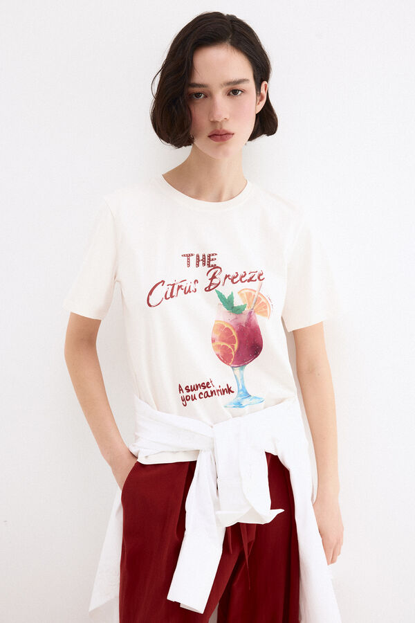 Pedro del Hierro Camiseta estampado frontal Blanco