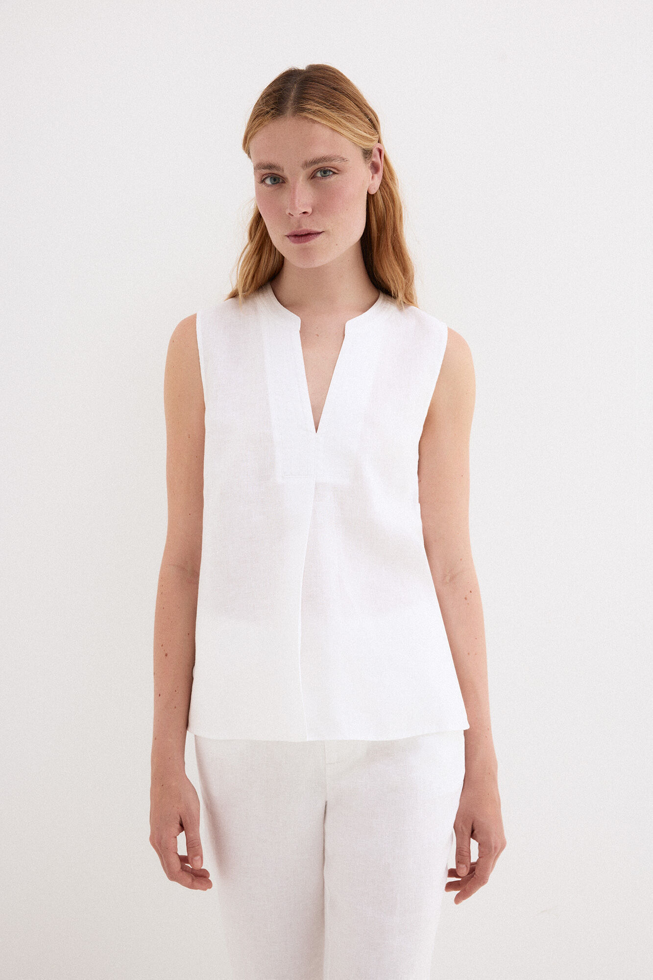 Pedro del Hierro Top liso em linho
