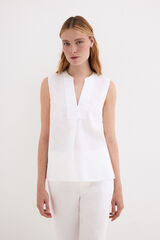 Pedro del Hierro Top liso em linho Branco