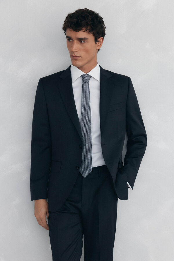 Pedro del Hierro Blazer bi-el&aacute;stico liso e sob medida Cizento