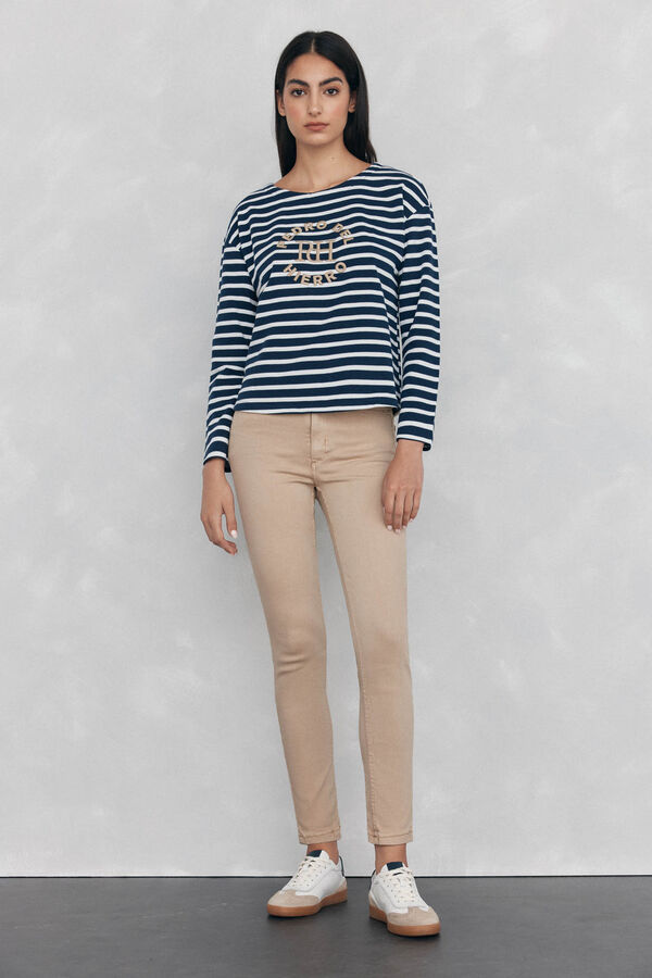 Pedro del Hierro Sweatshirt riscas bordado Azul