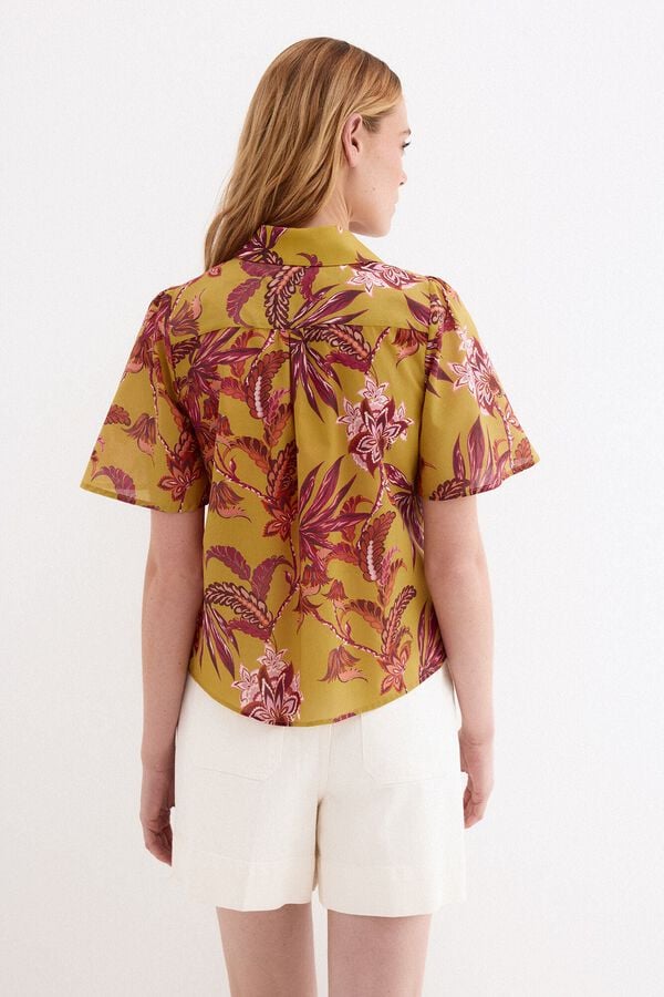 Pedro del Hierro Camisa estampada de manga curta Amarelo