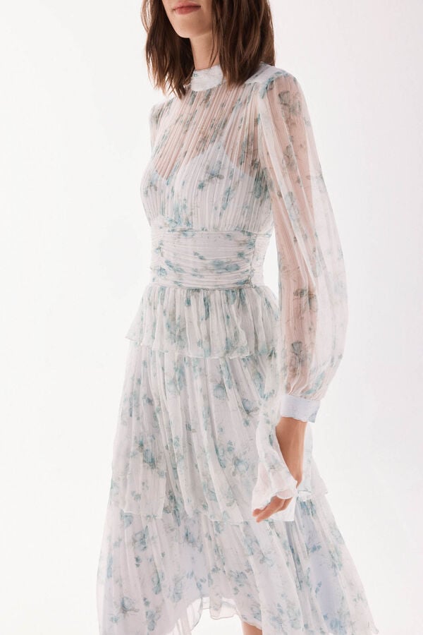 TFP by Tamara Falc&oacute; Vestido com babados Turquesa