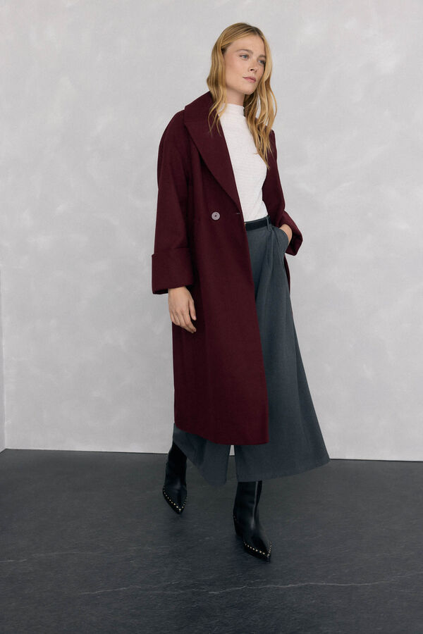 Pedro del Hierro Abrigo oversize Burdeos