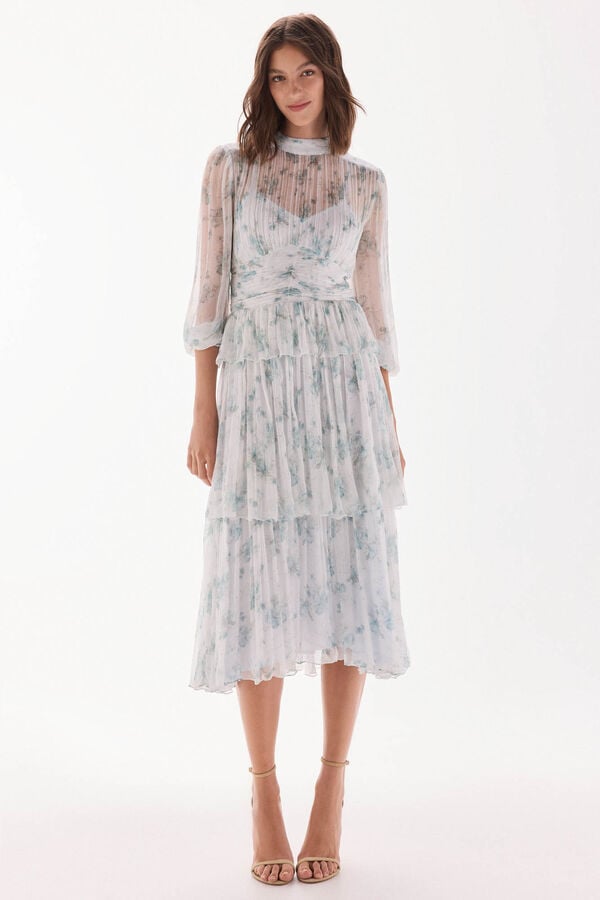 TFP by Tamara Falc&oacute; Vestido com babados Turquesa