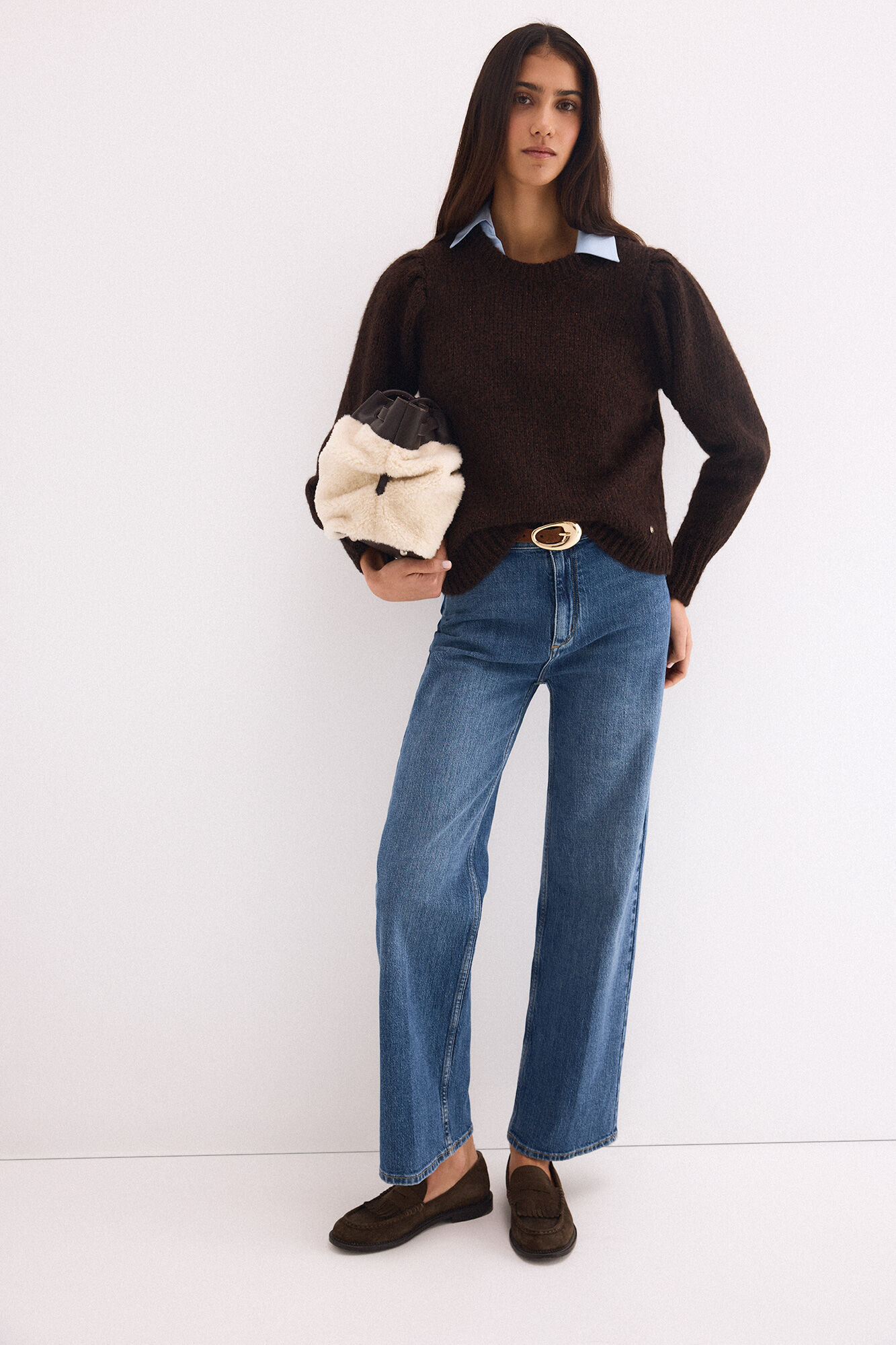 Pedro del Hierro Camisola curto de manga em fio fantasia
