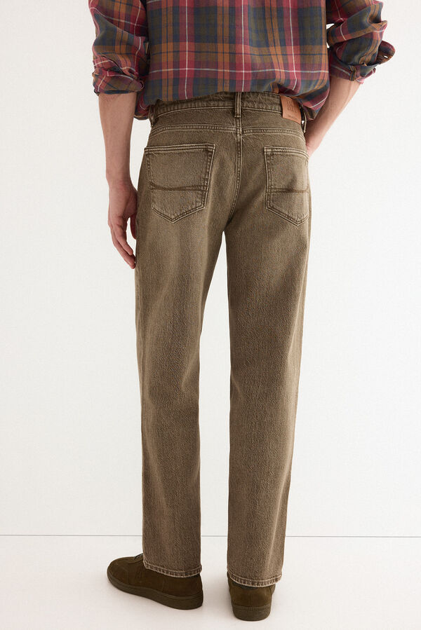 Pedro del Hierro Cal&ccedil;a jeans new straight castanho Marrom