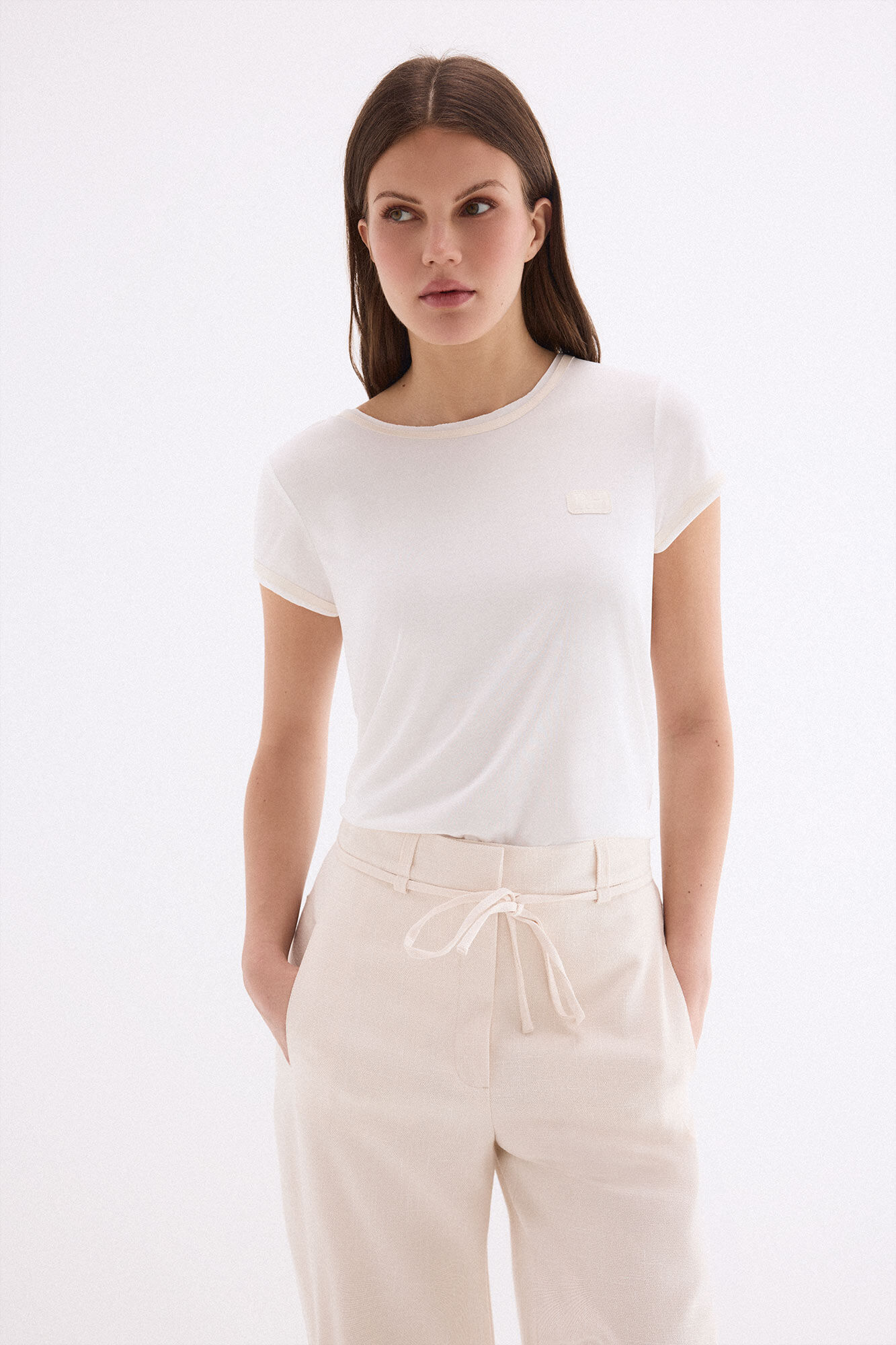 Pedro del Hierro T-shirt com detalhes em PU