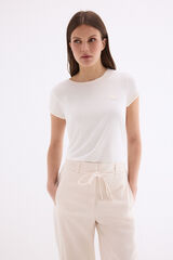 Pedro del Hierro T-shirt com detalhes em PU Branco