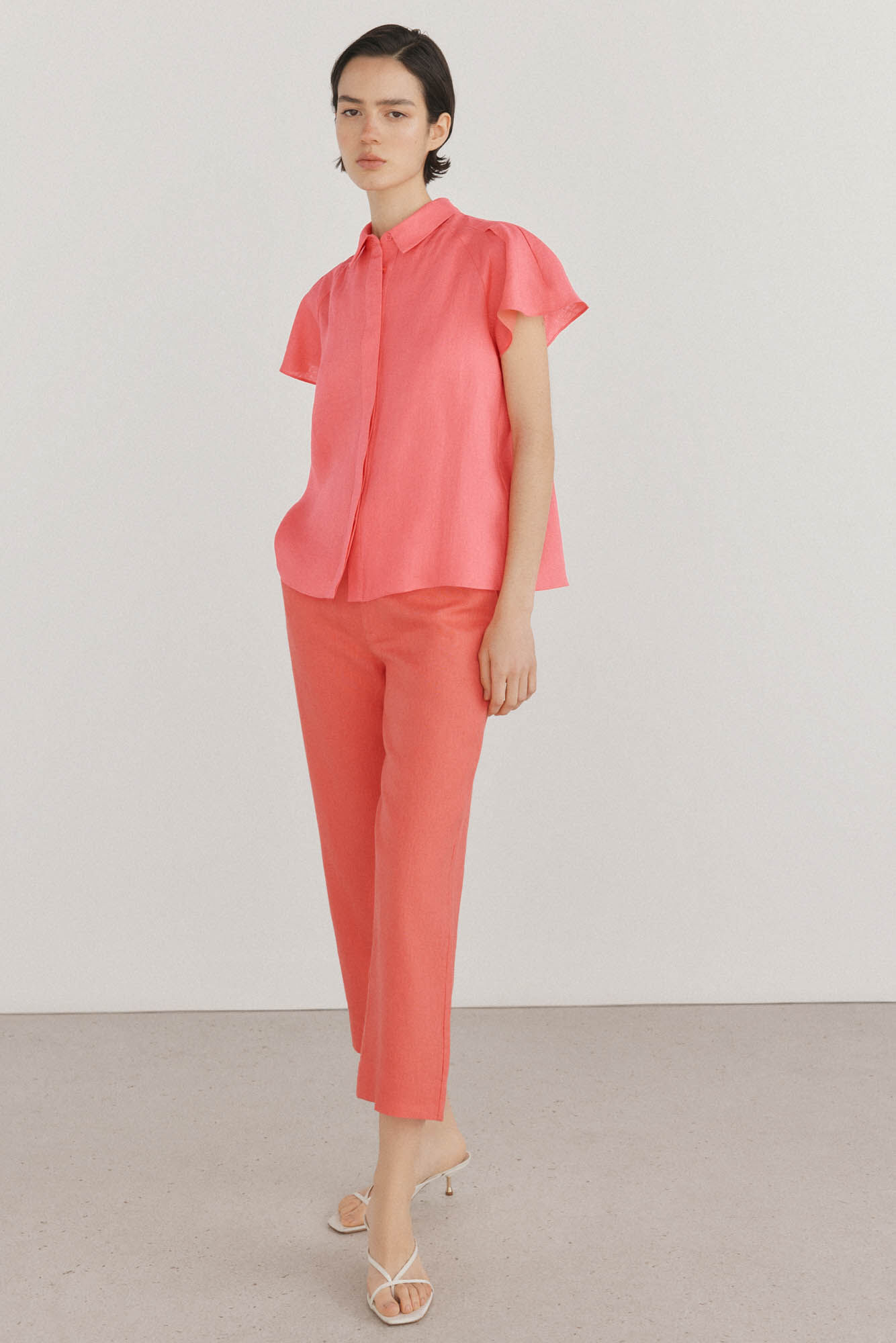 Pedro del Hierro Blusa lino manga corta fluida