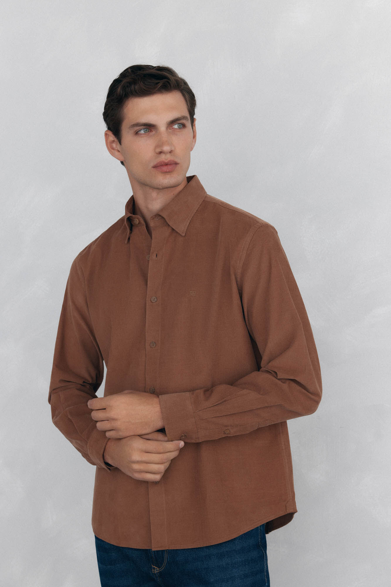 Pedro del Hierro Camisa de veludo macio