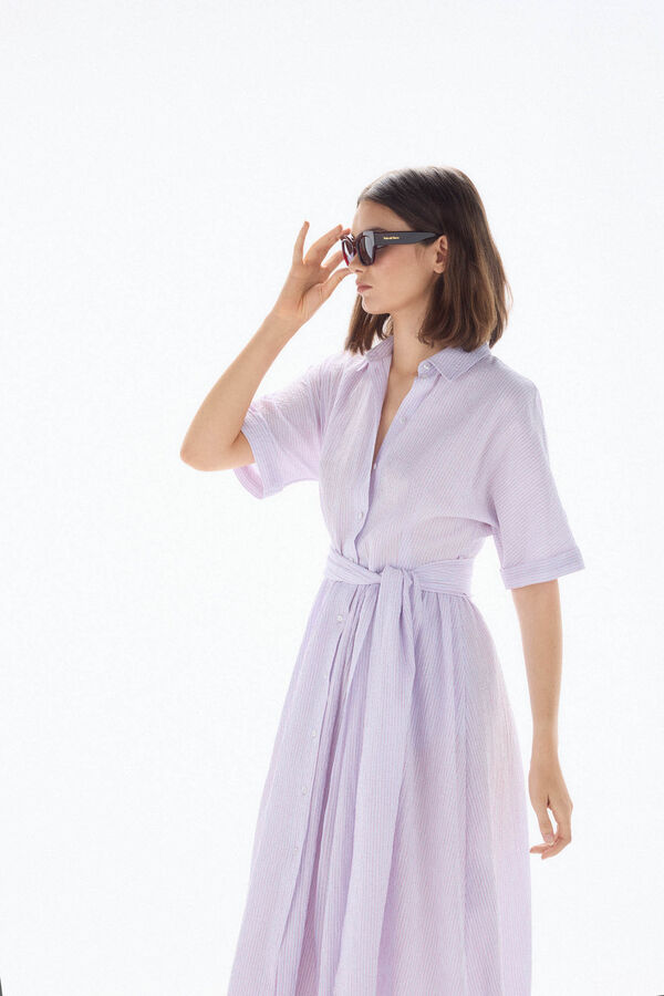 TFP by Tamara Falcó Vestido camisero seersucker Rosa