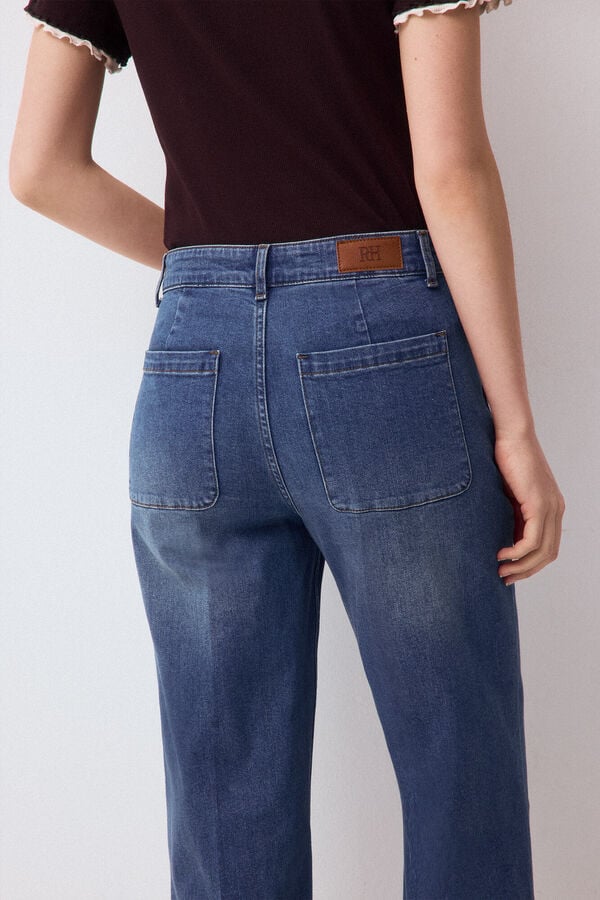 Pedro del Hierro Jeans capri wide leg Azul