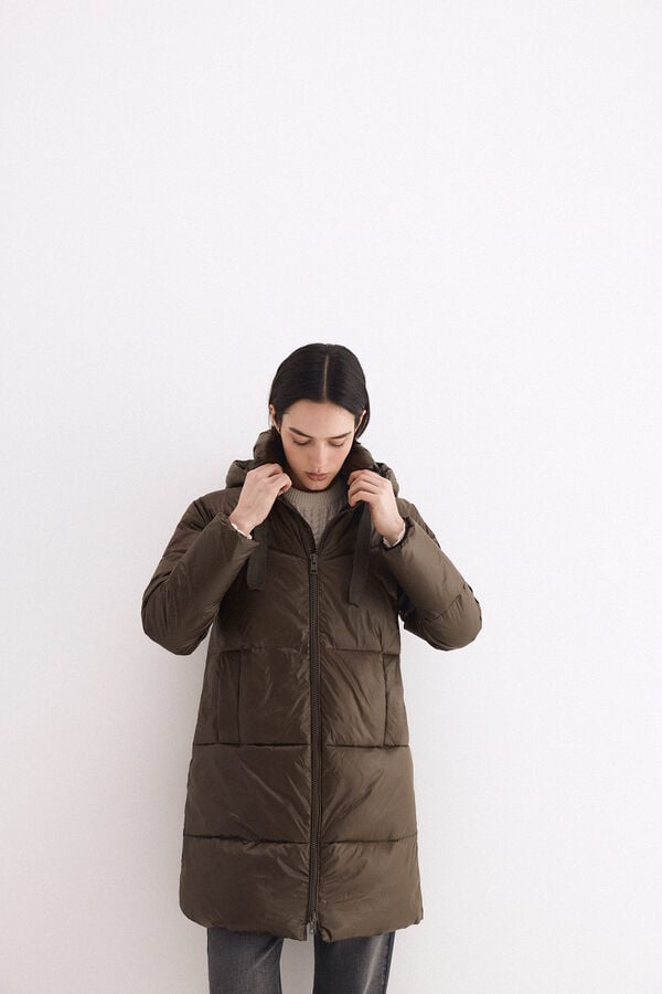 Pedro del Hierro Parka acolchoada com capuz Verde