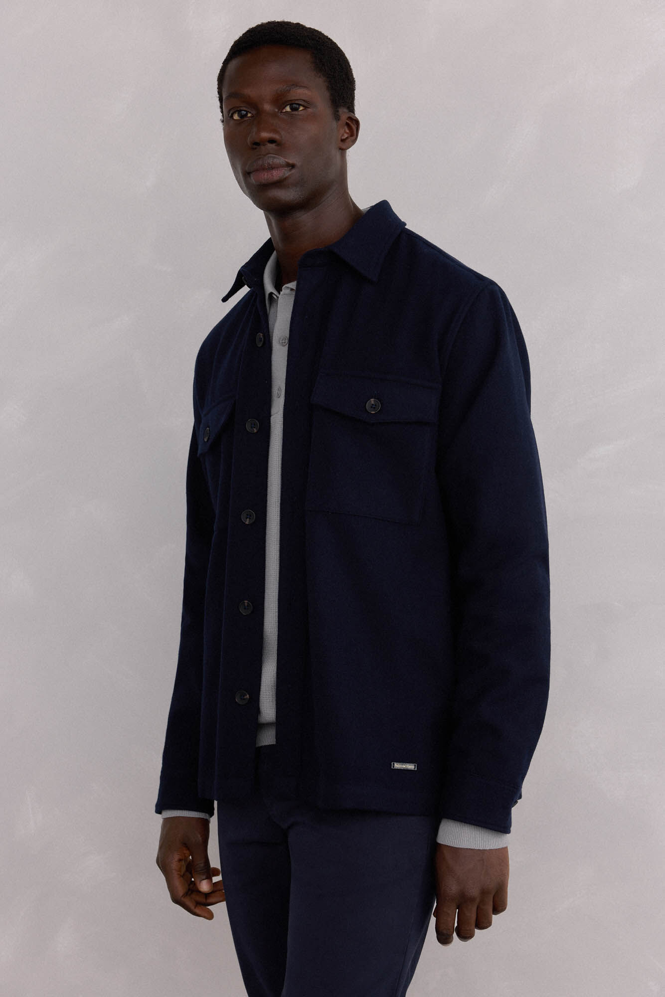 Pedro del Hierro Sobrecamisa de l&atilde; lisa