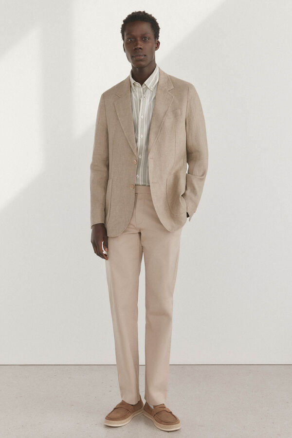 Pedro del Hierro Blazer de linho Beige