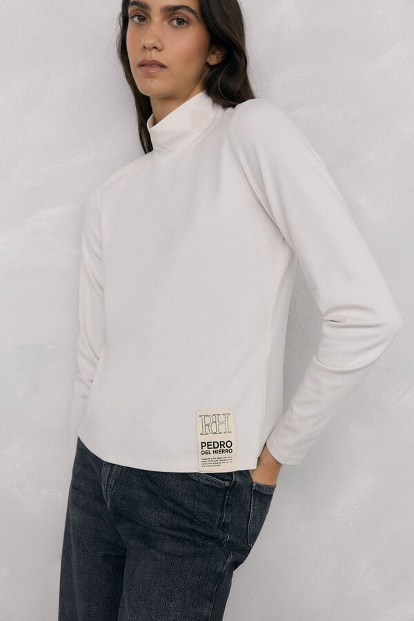 Pedro del Hierro Camiseta cuello alto Blanco