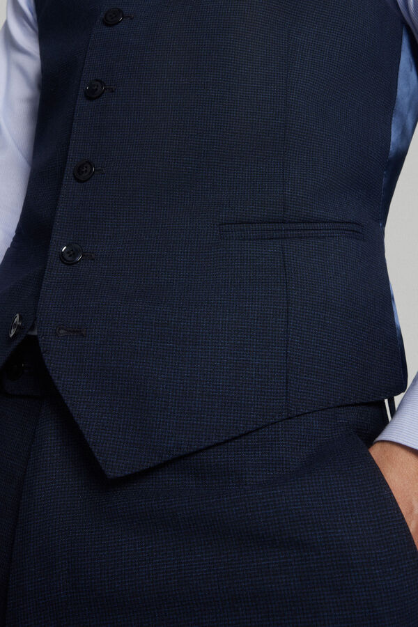 Pedro del Hierro Chaleco microcuadro Azul