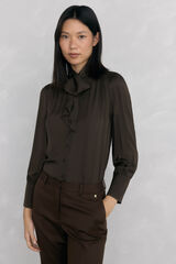 Pedro del Hierro Blusa gasa lazada Marr&oacute;n